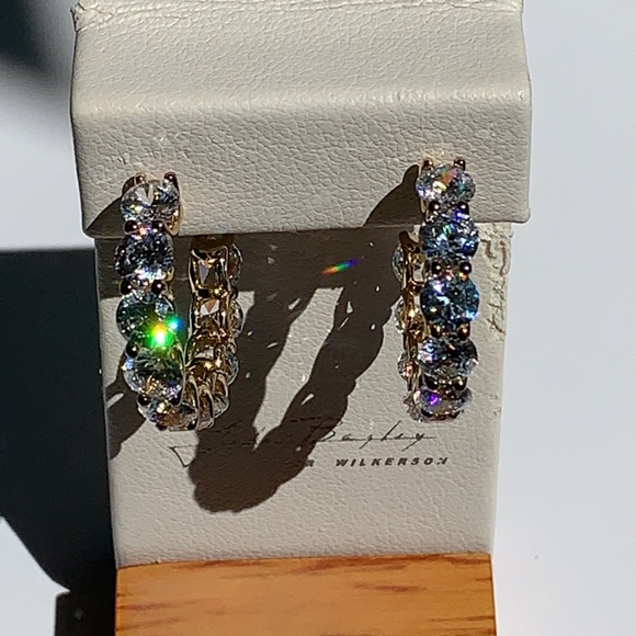 Uternity Hoop Earrings Sterling Silver 925 14K YG - Picture 11 of 12